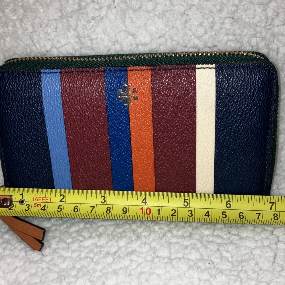 Tory Burch Multicolor Striped zip around Wallet Excellent Condition - Picture 14 of 16